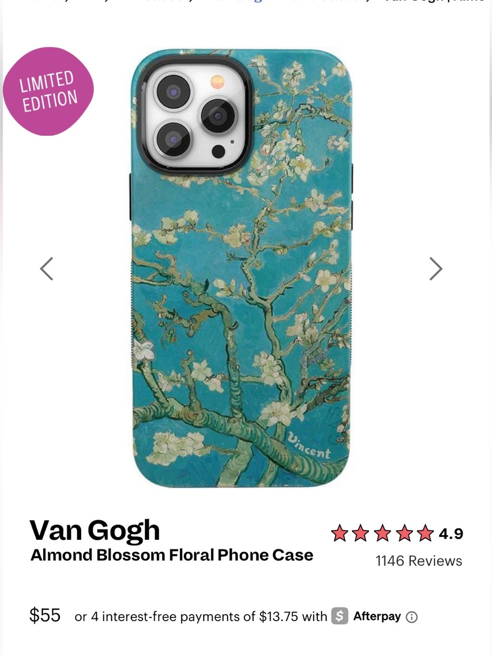 Casely Almond Blossom Floral IPhone 13 Pro Case - Blue Vincent Van Gogh - Picture 1 of 5